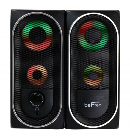 beFree Sound 2.0 Computer Gaming Speakers with LED RGB Lights