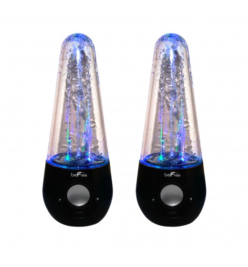 beFree Sound Bluetooth LED Dancing Water Multimedia Speakers in Black