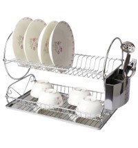 MegaChef Chrome Plated 17.5 Inch Two Shelf Dish Rack