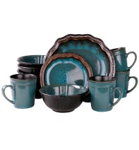 Elama’s Mystic Waves 16 Piece Dinnerware Set