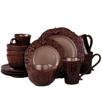 Elama’s Salia 16 Piece Stoneware Dinnerware Set