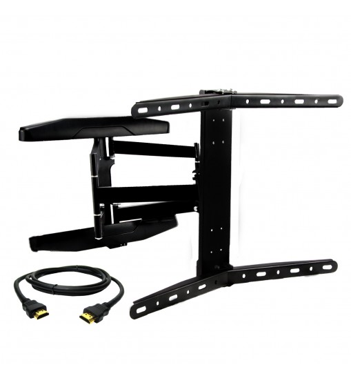 MegaMounts Full Motion Wall Mount for 32-70 Inch Curved Displays with HDMI Cable