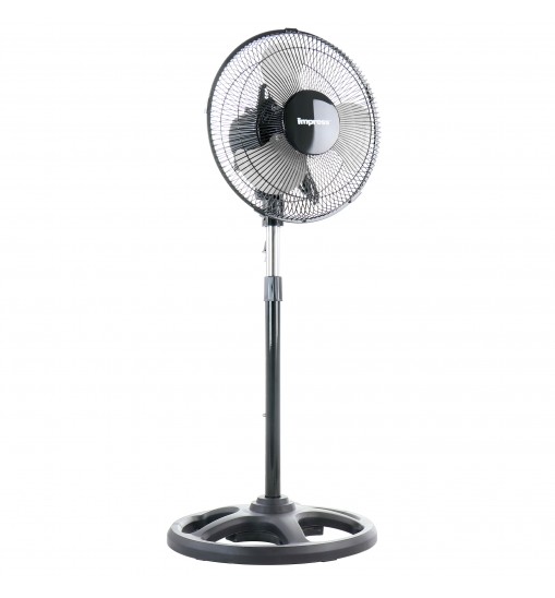 Impress Mighty Mite 10 Inch 3 Speed High Velocity Standing Fan in Black