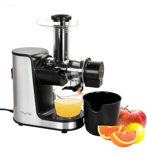 MegaChef Masticating Slow Juicer Extractor with Reverse Function, Cold Press Juicer Machine with Quiet Motor