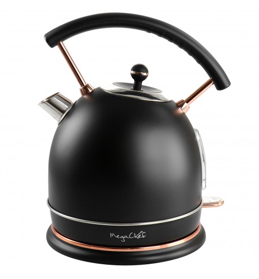 MegaChef 1.8 Liter Half Circle Electric Tea Kettle in Matte Black