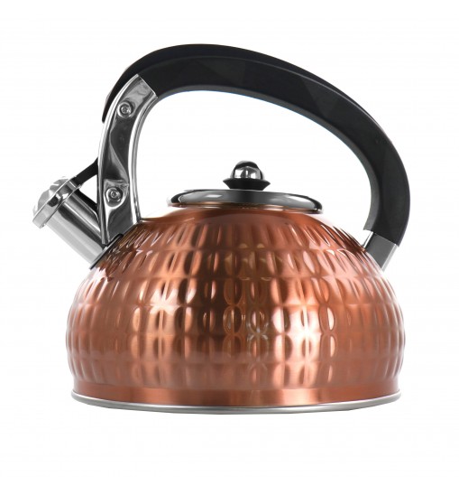 MegaChef 3 Liter Stovetop Whistling Kettle in Copper