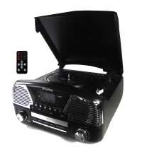 TechPlay 3 Speed Bluetooth Turntable in Black