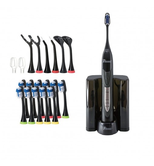 Pursonic Black Rechargeable Electric Toothbrush with Bonus Value Pack