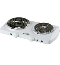 Brentwood Electric 1500W Double Burner Spiral White