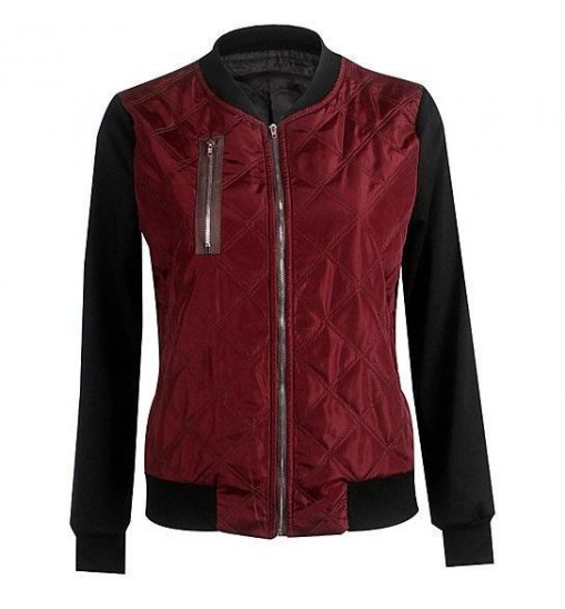 Chic Babe Bomber Jacket In Quilted Satin