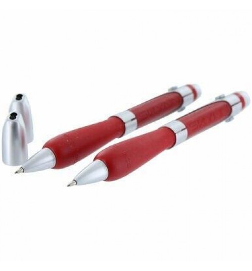 2-Pack Rotring Skynn Ergonomic Roller Ball Pens With Comfort Grip - Warm Red