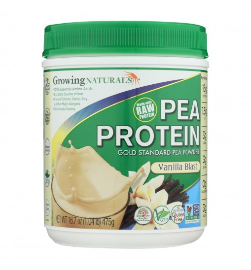 Growing Naturals Yellow Pea Protein - Vanilla Blast - 16 oz