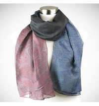 Color: Burgundy/Navy/Pewter - Pretty in Persia - The Paisley Scarves