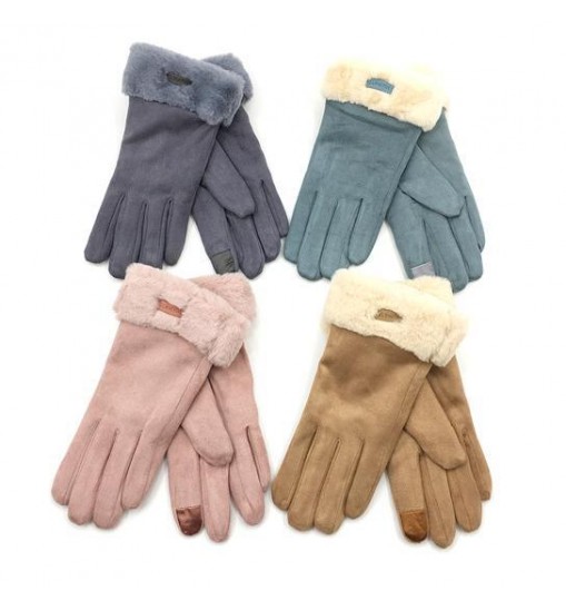 COLOR: CAMEL BROWN - Chic Vibe Suede Smart Touch Gloves