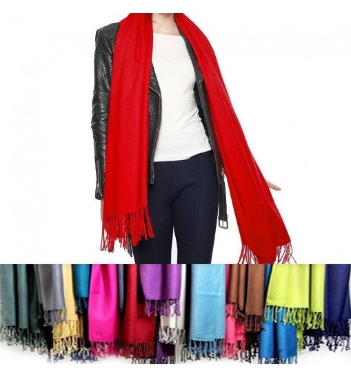 Color: A - LOVE THAT RED - Privilege Pashmina Shawls With Fringe Benefits