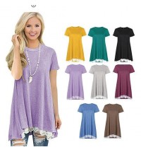 Size: Medium,Color: Grape Red - Sea Waves Tunic In 8 Colors