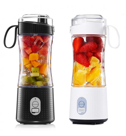 Portable Blender Type-C Rechargeable Juicer Cup Electric Blender for Travel Kitchen 380ml Black