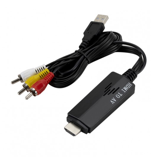 HDMI to RCA Cable 1080P HD Video to Audio Converter HDMI Male to RCA AV Component Converter for HDTV DVD TV  black