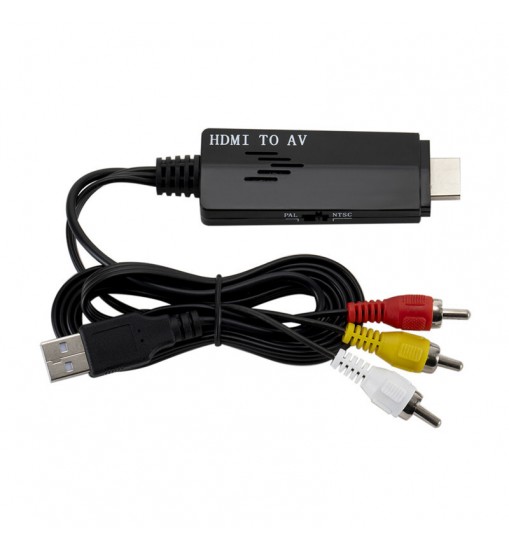 HDMI to RCA Cable 1080P HD Video to Audio Converter HDMI Male to RCA AV Component Converter for HDTV DVD TV  black