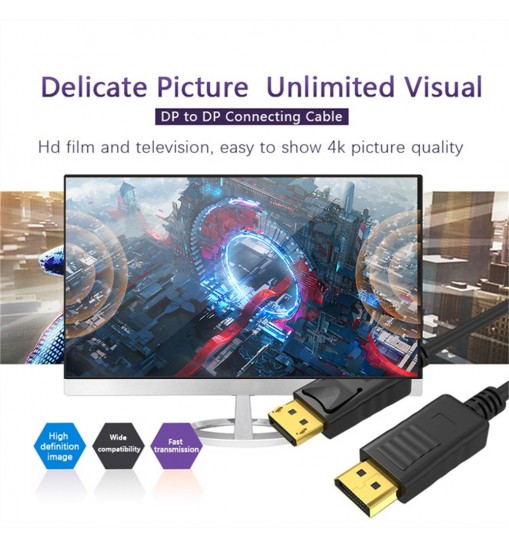 DP To HD Multimedia Interface Adapter Cable High Resolution 4K 60Hz Connector Adapter For Desktop Laptop Monitor Projector 1.8 meters