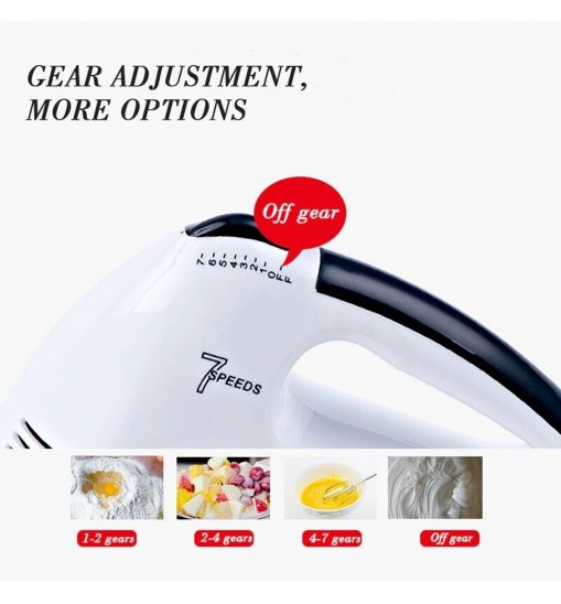 7-speed Automatic Mixer Hand-held Electric Food Mixers Egg Beater UK Plug Black