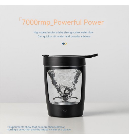 650ml Electric Stirring Cup Powerful Power High-speed Motors Portable Sports Fitness Mixing Blender Black