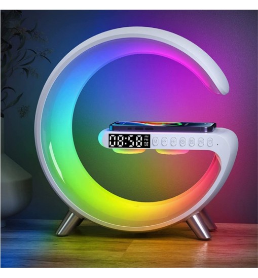 Smart Wake Up Light Alarm Clocks with App Sunrise Alarm Clock 15w Fast Wireless Charger for Heavy Sleepers Black