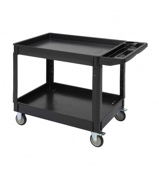 US GARVEE Service Cart 2 Shelf Storage Handle 500 lbs Capacity for Warehouse Garage Cleaning Manufacturing