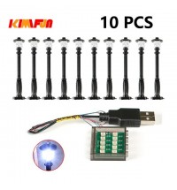 Color: 10PCS1220220-BW - 10PCS 0.8mm Pin RGB LED Building Blocks USB Lamp DIY Street Light City Electric Decorate 1X1 Brick Compatible All Brands