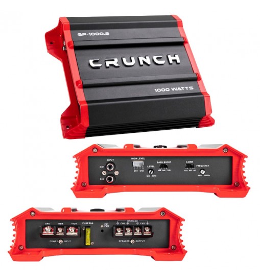 Crunch Ground Pounder 2 X 250 @ 4 Ohms 2 X 500 @ 2 Ohms 1 X 1000 Watts @ 4 Ohms Bridged