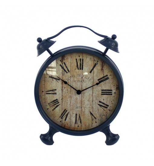 3" Round Blue Glass Analog Wall Clock