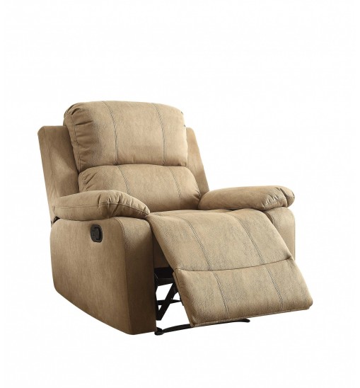 38" X 38" X 39" Brown Polished Microfiber Fabric Recliner