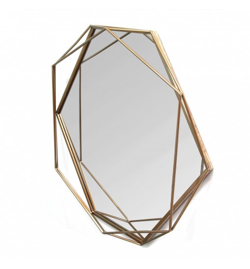 Gold Metal Octagon Framed Wall Mirror