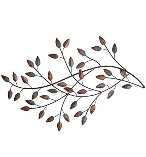 Distressed Metal Blowing Leaves Wall Decor