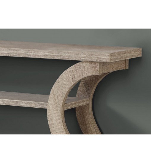 47" Taupe Floor Shelf Console Table With Storage
