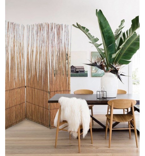 Three Panel Natural Willow Room Divider Screen