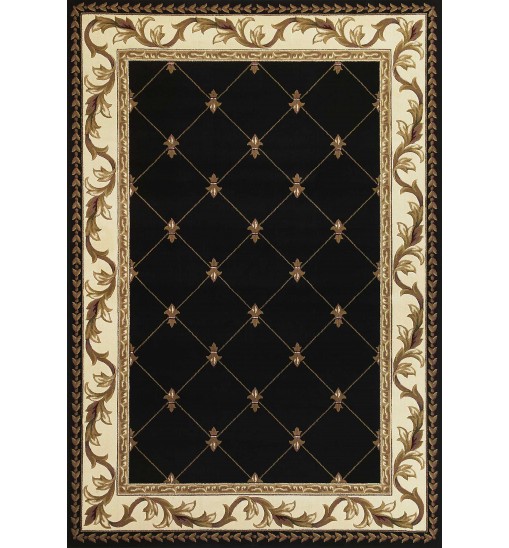 7' X 10'  Polypropylene Black Area Rug