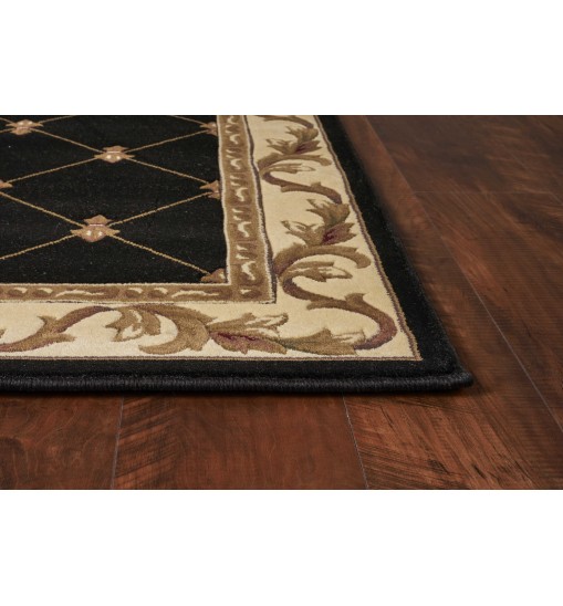 7' X 10'  Polypropylene Black Area Rug