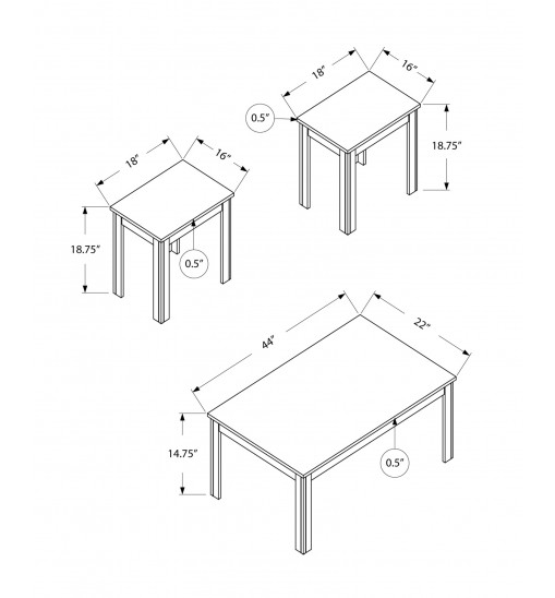 Black Table Set - 3Pcs Set