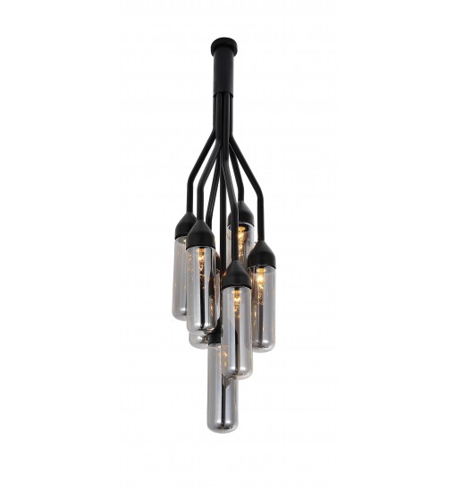 10.5 X 10.5 X 48 Black Carbon Steel Pendant Lamp