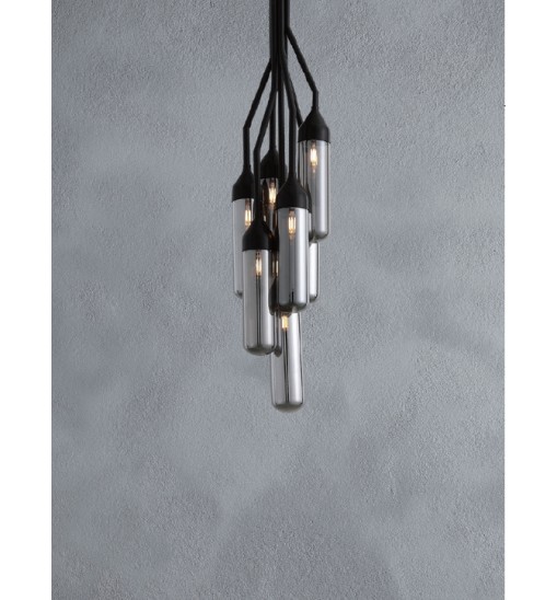 10.5 X 10.5 X 48 Black Carbon Steel Pendant Lamp