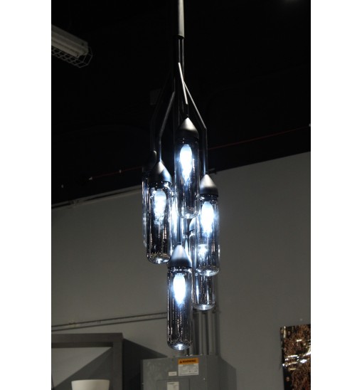 10.5 X 10.5 X 48 Black Carbon Steel Pendant Lamp