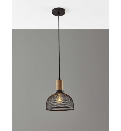 Caged Black Metal Small Ceiling Pendant