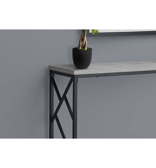 44" Gray And Black Frame Console Table