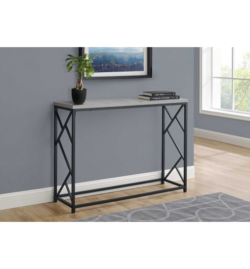 44" Gray And Black Frame Console Table