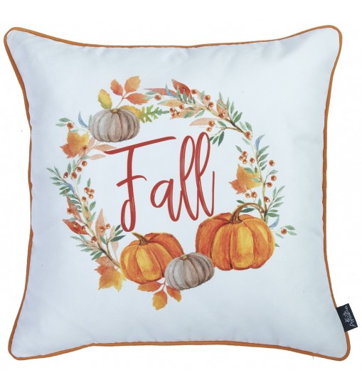 Set Of 2 18" Fall Thanksgiving Pumpkin Throw Pillow Cover