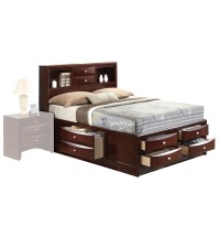 Espresso Multi-Drawer Wood Platform Full Bed With Pull Out Tray