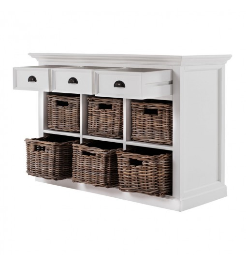 Modern Farmhouse Buffet Server With Basket Set