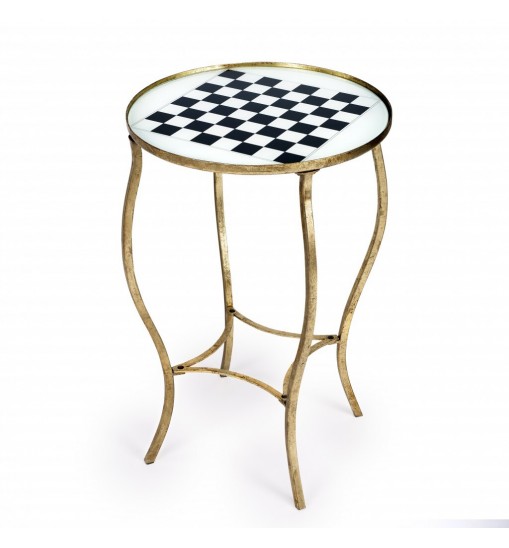 Antique Gold Black And White Game Table