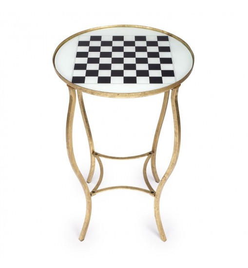 Antique Gold Black And White Game Table